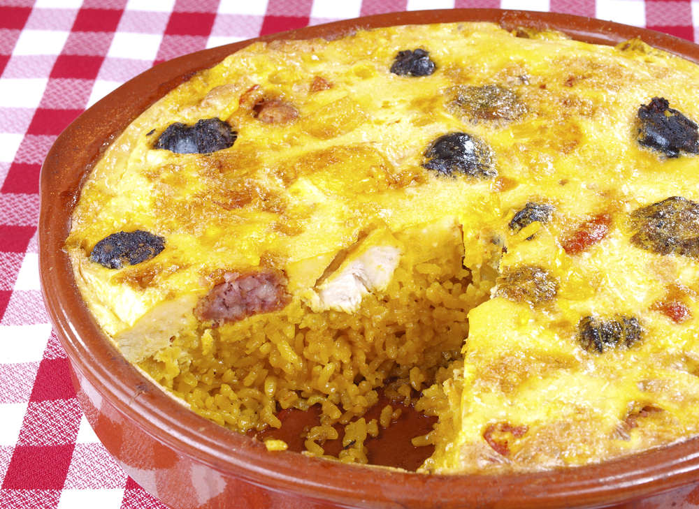 Rijstgerecht met korst, typisch voor Elche (Alicante).