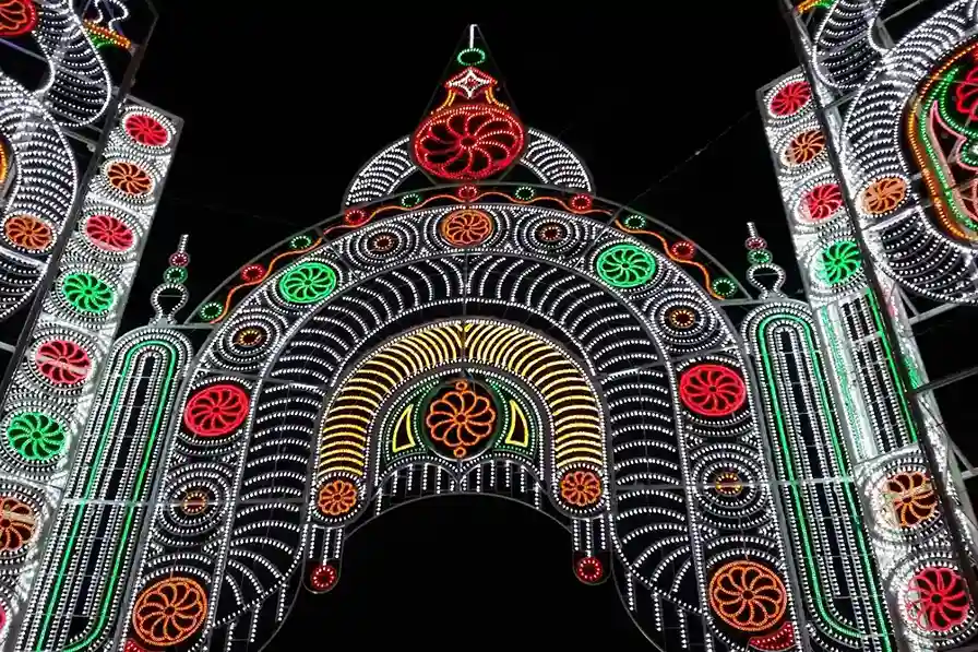 Decorative lights for the Estepona fiesta and fair.